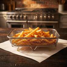 1/3 Layer Stackable Air Fryer Basket - Stainless Steel Cooking Rack, Suitable For Chicken Wings, Bread - Space-Saving Design, Even Heat Distribution, Easy To Clean - Fits Most Air Fryers, Kitchen Accessory, Durable Cookware - A - View 5