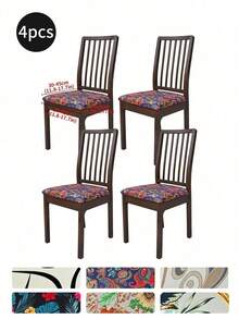 Waterproof Stretch Printed Dining Chair Slipcover, Machine Washable Removable Elastic Cover With Drawstring, Universal Milk Fiber Furniture Protector, Stain Resistant Anti-Scratch For Kitchen, Office & Pet Friendly Homes - Multicolor - View 18