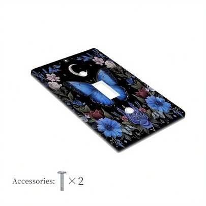 1pc 1Gang/2Gang Botanical Printed Decor Print Light Switch Plate Cover Bathroom Living Room Home Wall Panel Decor