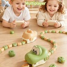 Remote Control Crocodile Racing Set With Sound Effects, USB Rechargeable Domino Blocks Game, Suitable For Family Multi-Player Interaction - Remote-controlled Snake - View 2