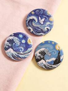 3件組星空波浪金屬胸針 女款，包包裝飾針，時尚服飾配件，適合四季，日常穿著與節日禮物 - 彩色 - 查看 5