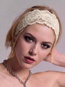 1pc Women's Lace Headband, Suitable For Daily Wear, Summer, Vacation, Beach Holiday, Can Be Used As Hair Accessory, Beach Scarf Or Headwrap, Perfect For Fashion Street Style And Various Looks - Multicolor - View 10