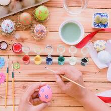 6/60/120/240pcs Empty Paint Buckets, Plastic Paint Cups, 6-Compartment Empty Paint Cups, Suitable For Art Painting, Crafting - Multicolor - View 6