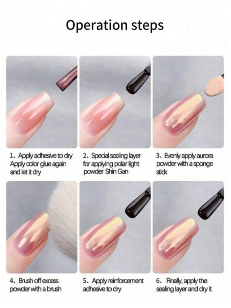 Aurora Nail Powder, Mermaid Color-Changing Mirror Effect, Shiny Nail Decoration, Suitable For Professionals And DIY Salon Use - Multicolor - View 6