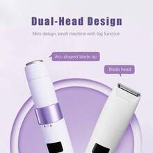 1pc Dual-Head Electric Epilator, USB Rechargeable 2-In-1 Women's Shaver, Multi-Function Full Body & Private Area Hair Remover, Fashion Mini Design Rotating Start Multi-Function Dual-Head Women's Epilator - Upgraded Version - View 5