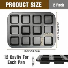 Carbon Steel Non-Stick Square Brownie Mold Mini Muffin Pan Baking Cake Cookie Tray - Multicolor - View 11