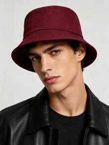 1pc Classic Minimalist Solid Color Bucket Hat, Street Style All-Season Sun Protection Hat, Suitable For Men's Outdoor Walking, Vacation - Multicolor - View 20