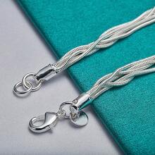 925 Silver Plated Five Stars Snake Chain Bracelet For Women Wedding Party Fashion Gift Jewelry - Silver - View 5