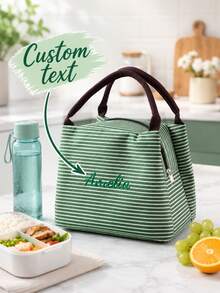 Personalized Insulated Lunch Bag With Name, Custom Lunch Tote, Reusable Cooler Bag, Portable Meal Prep Bag, Travel Picnic Lunch Organizer Gift - Multicolor - View 4