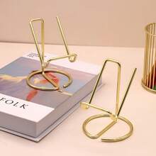 Creative Metal Phone Stand, Iron Art Phone Holder, Office Desk Phone Stand, Gold Phone Holder, Slouchy Person Desktop Metal Stand, Card Holder, Plate Holder, Suitable For Room, Kitchen, Office, Sturdy And Durable, High Quality And Shockproof, Multi-Functional - one-size - View 4