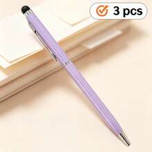 3pcs/Set 2-In-1 Retractable Ballpoint Pen/Stylus Pen Set, Suitable For Touchscreens And Most Smartphones; 1.0mm Tip Multi-Function Writing Tool, Ideal For Office, School, Home, Back To School And School Supplies - A - View 10