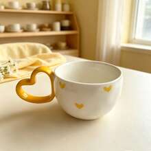 Korean Ins Style Hand-Pinch Love Cup, Milk Cup, Coffee Cup, Hand-Painted Heart Ceramic Cup - Multiple Selection - View 17
