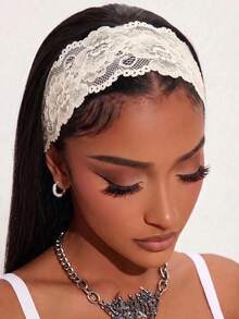 1pc Women's Lace Headband, Suitable For Daily Wear, Summer, Vacation, Beach Holiday, Can Be Used As Hair Accessory, Beach Scarf Or Headwrap, Perfect For Fashion Street Style And Various Looks - Multicolor - View 11
