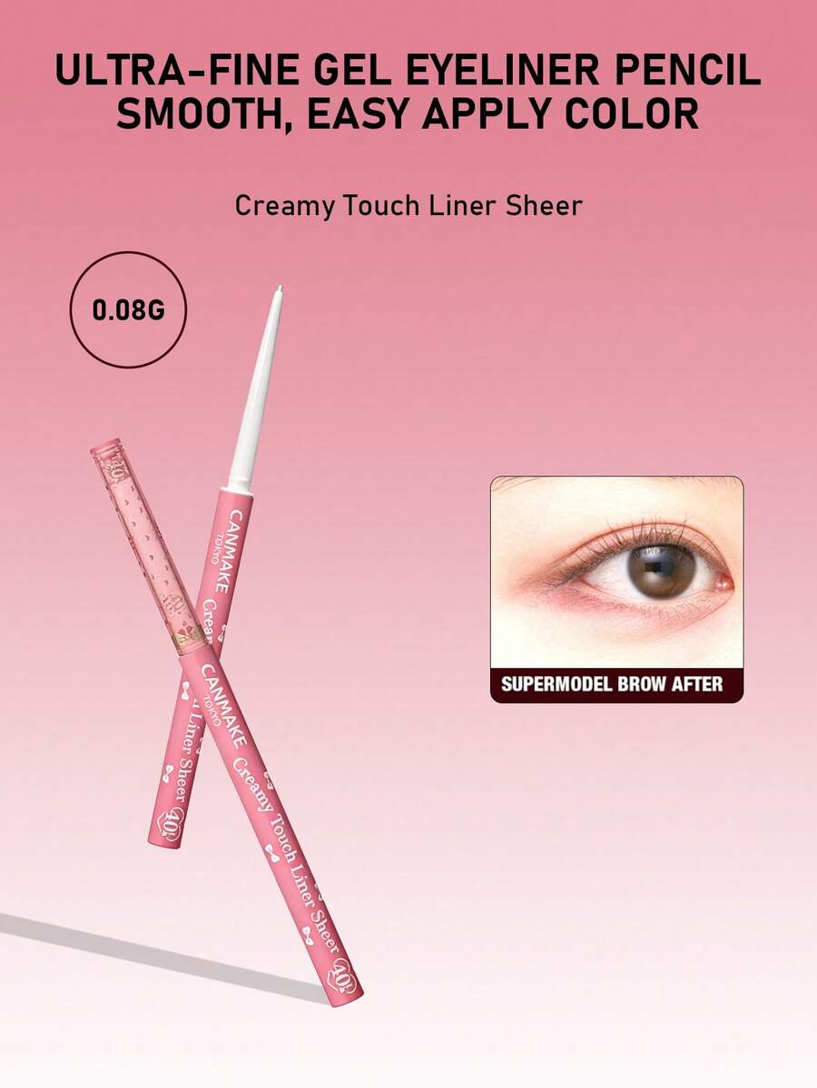 Canmake Creamy Touch Liner #40 正紅色 0.09g/0.003 Oz | 1.5mm 滑順眼線筆 | 極細滑順筆尖，精準眼線勾勒 | 長效防水配方 | 高顯色度，柔軟滑順質地 | 耐摩擦