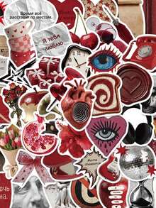 50pcs/Pack Retro Aesthetic Russian Y2K Stickers, Decorative Decals For Laptop Guitar Phone Stationery Luggage Notebook Sticker - Multicolor - View 2