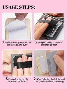 200/100 Peças Papel Absorvente de Óleo Facial + Puff de Pó Quadrado + 1 Espelho, Absorvente de Óleo e Controlador de Óleo, Copo Absorvente de Óleo Facial Refrescante e Portátil, Pode Absorver Óleo Facial em Excesso, Adequado para Homens, Mulheres, Iniciantes, Produto de Cuidados com a Pele - Multicolorido - Visão 6