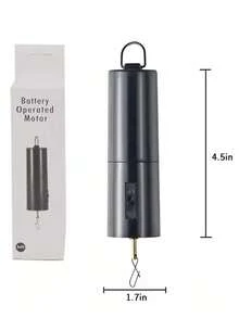 30RPM Stainless Steel Rotating Motor + Plastic Wind Chimes Hanging Rotating Motor Battery Operated Practical Hook And Clip Home Decor - 黑色 - 查看 10