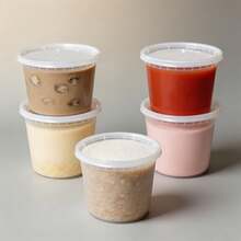 FookmeKag [48pcs] Food Storage Containers-16oz,24oz,32oz,Clear Plastic Containers (With Lids), For Storing Salads, Soups, Etc.|Stackable| Leak-Proof,Microwave/Dishwasher  Perfect For Halloween/Christmas Parties, Camping Trips, Back-To-School Parties, Etc. - 規格 - 查看 8