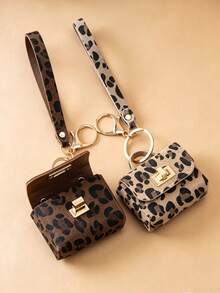 High-Quality Faux Leather Material, Embossed Design, Rectangular, Fashionable Car Key And Bag Accessory, Ideal Gift, Key Organizer | Keychain | Gold Snap Button, Keychain, Car Keychain, Girl Bag Charm, Backpack Decoration. Coin Purse Keychain, Cute Bag Charm, Car Keychain, School Bag Decoration, Small Gift - Multicolor - View 5