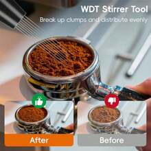 7 Pcs Espresso Tamper Tools Accessories Kit For Coffee WDT Tool Accessories Set Coffee Tamper Set With Wood Espresso Tamping Station Distributor Dosing Funnel Stirrer Brush Puck Screen - 54mm - View 7