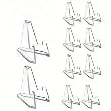 24pcs Transparent Acrylic Mini Display Stands, Clear Minimalist Design, Can Support Photo Frames, Cards, Posters, Also Can Hang Holiday Decorations, Suitable For Office Desks, Shelves, Bulletin Boards, Compact Theme Card Holder Display Props - A - View 1