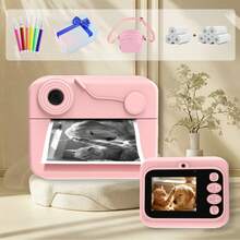 Photo Paper Included Camera Kids Instant Print Camera Fun Creative Set With Included Paper Rolls Color Pens Capture Fun In An Instant Portable 1080P HD Video Photo 2.4-Inch Screen Digital Camera Toy Toy Camera With Free Photo Paper - XX-multicolor - View 1