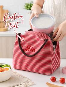 Personalized Insulated Lunch Bag With Name, Custom Lunch Tote, Reusable Cooler Bag, Portable Meal Prep Bag, Travel Picnic Lunch Organizer Gift - Multicolor - View 5