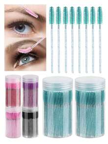 50/100pcs Eyelash Brushes, Suitable For Eyelash Extensions, Eyebrows And Makeup, Crystal Color, 7 Colors Available (Colorful) - Multicolor - View 1