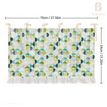 Farmhouse Style Oven Door Curtain With Lace Tie, Semi-Transparent Textured Polyester Kitchen Decor, Decorative Oven Handle Cover Curtain, 30 X 21.3 Inches - Multicolor - View 5