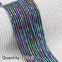 70pcs 5mm Colorful Crystal Tube Beads DIY Jewelry Making Accessories For Necklace, Bracelet, Pendant, Loose Beads - Crystal Tube - View 11