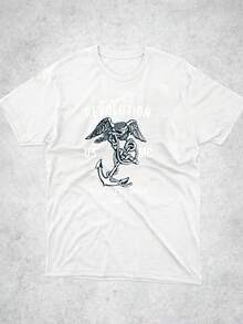 US Graphic T-Shirt 100% Cotton 180 G/M² Crew Neck Breathable Regular Fit Summer - 白色 - 查看 3