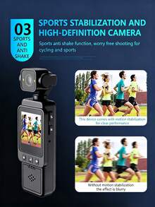 DV01 Single-Axis Gimbal Action Camera, 1080P Pocket Video Recorder With LED Fill Light, WiFi Connectivity, Wearable Clip-On Action Camera - View 5