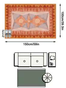 1pc Nordic Modern Minimalist Abstract Rhombus Geometric Creative Soft Faux Cashmere Area Rug, Bathroom, Kitchen, Entryway, Hallway, Bedside, Living Room, Bedroom, All Season Machine Washable Floor Mat, Home Decor - Multicolor - View 14