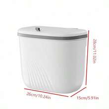 Wall-Mounted Trash Can With Lid, Large Capacity, Odor-Proof, Suitable For Kitchen, Bathroom And Toilet Paper Storage - A - View 3