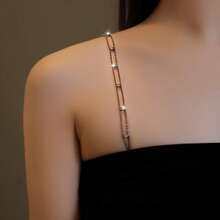 1pc Adjustable Rhinestone Bra Shoulder Chain, Women's Bra Strap Metal Body Chain, Lingerie Accessory - Multicolor - View 3