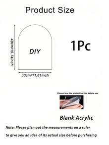 1pc/2pcs/Set 30*40cm/40*55cm Clear Blank Acrylic, Two Sizes And Shapes (Half Circle And Rectangle). Wedding Signage, Wall Decor, Graduation, National Day Event, Birthday. Modern Wedding Poster, Acrylic Welcome Sign, Wedding Photo Board - Multicolor - View 10