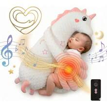 Palma Calmante Para Bebé - Juguetes para Bebés con Estimulación Suave, Ayuda para Dormir con Movimiento Automático de Palma, 3 Niveles Ajustables, Ideal para Bebés de 6 Meses a 1 Año - Gran tiburón blanco - Ver 1