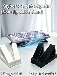 1/2/4/6pcs/Set Minimalist Keyboard Stand, Ergonomic Tilt Angle, Effectively Reduces Hand Fatigue, Sturdy And Stable, Suitable For Remote Workers And Students, Durable Keyboard Holder, Keyboard Stand/Keyboard Riser, Room Decor, Office Desk Accessory - Multicolor - View 3