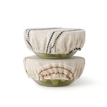 Striped Linen Bowl Cover For Refrigerator Freshness, Bread Fermentation, Reusable Bread Fermentation Bowl Cover, Salad Bowl Cover - Multicolor - View 9
