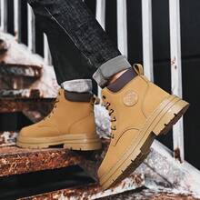 Men High-Top Leather Riding Boots - Khaki - View 5
