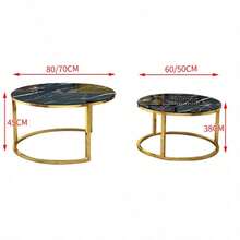 Luxury Small Coffee Table, Minimalist Modern Round Side Table For Small Living Room, Decor - Black - View 9