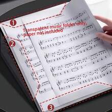 A4 Waterproof Music Score Folder, 40 Pages Flippable Design, Durable PP Material, Can Store Choir And Solo Music Scores, Suitable For Beginner Performance Class Use, Also Can Be Used As Office Document Storage Binder - Multicolor - View 7