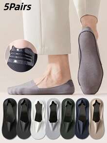 1/5/7/10/14 Pairs Men's Invisible Socks, Multi-Color Spring/Summer Thin Breathable Non-Slip Low-Cut Business No-Show Socks - Multicolor - View 12