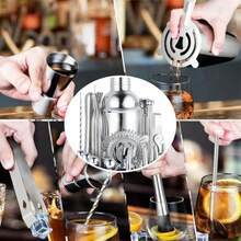 Cocktail Bar Set Kit 30 Piezas Utensilios, Coctelera Kit Bartender, Juego de Coctelera de Cóctel de Acero Inoxidable 750ml, Set de Coctelería con Soporte de Acrílico, con Soporte Uso Bar, Fiesta - Ver 3