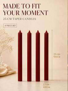 10/6/4pcs White Roman Column Long Stem Aromatherapy Candle Set, Soy Wax Blend Material, 4-6 Hours Long-Lasting Burning Candles, No Black Smoke, Wedding/Home Decor Aromatherapy Candles, Valentine's Day Home Decor Candles - Burgundy - View 3