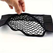 1pc Car Trunk Storage Net, Durable Elastic Mesh Storage Bag, Universal Cargo Net Can Be Hung On SUV Back Seat, Space-Saving Double Layer Pocket Design, Can Securely Hold Water Bottles, Tools, Fire Extinguishers - A - View 10