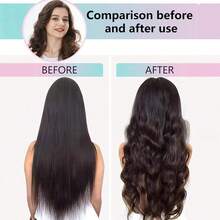 1pc Black Heatless Curling Rod, Reusable Heatless Curling Hair Band With Ribbon And Hair Claw Clip, Lazy Natural Soft Wave DIY Curling Tool, Overnight Sleep Styling Tool - Black - View 6