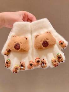 1 Pair Kids Cute Cartoon Paw Print Warm Gloves, Fashionable And Versatile, Suitable For Girls And Boys - Multicolor - View 4