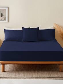 1pc/2pcs Soft Blue Pillowcase, Pillowcase, Bedding, Room Decor, Multi-Size Pillowcase, Envelope Closure, Wrinkle-Resistant, Breathable, Fade-Resistant, Stain-Resistant, Suitable For Bedroom, Sofa, Living Room, Pillow Insert Not Included, Back To School - Navy Blue - View 9