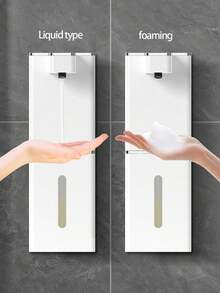 Dispenser Sabun Cair Otomatis Sensor Baru, Sabun Tangan Lintas Batas, Dispenser Sabun Busa Elektrik yang Dipasang di Dinding, Seri P11, Desain Botol Gelombang Elegan, Dapat Diatur - View 5